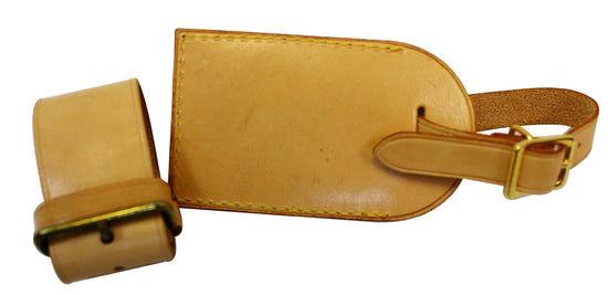 Louis Vuitton Authentic Leather Luggage Bag Name Tag Poignet Accessori –