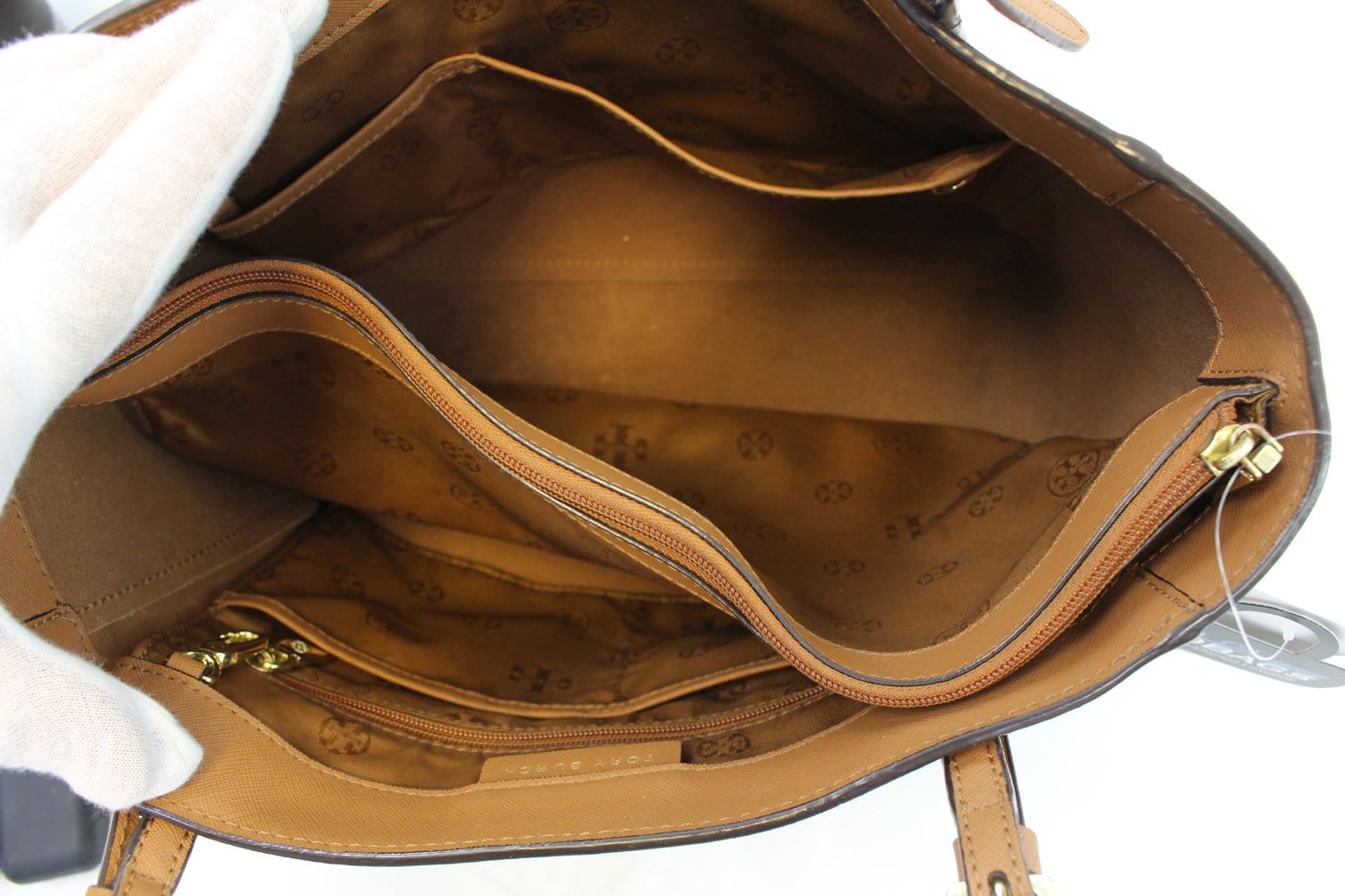 TORY BURCH York Tan Leather Tote Small Bag