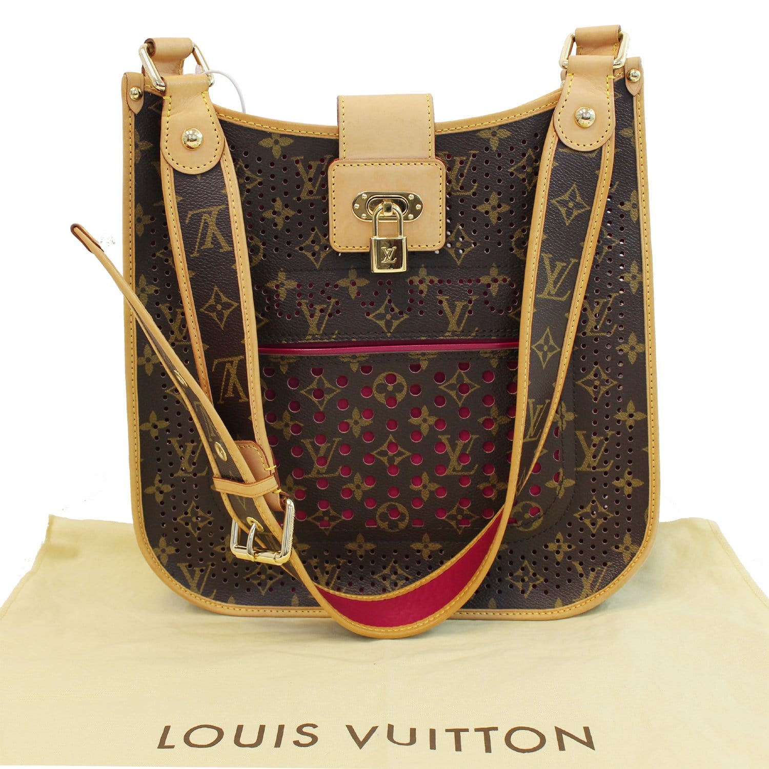 Louis Vuitton LV Shoulder Bag Musette Brown/Fuchsia Monogram Perforated L.E