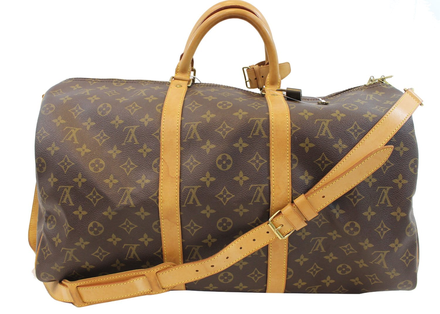 Louis Vuitton Monogram Keepall Bandouliere 50 Leather Fabric Brown