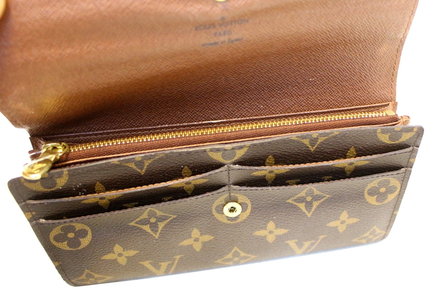 LOUIS VUITTON Monogram Canvas Brown Portefeuille Sarah Long Wallet