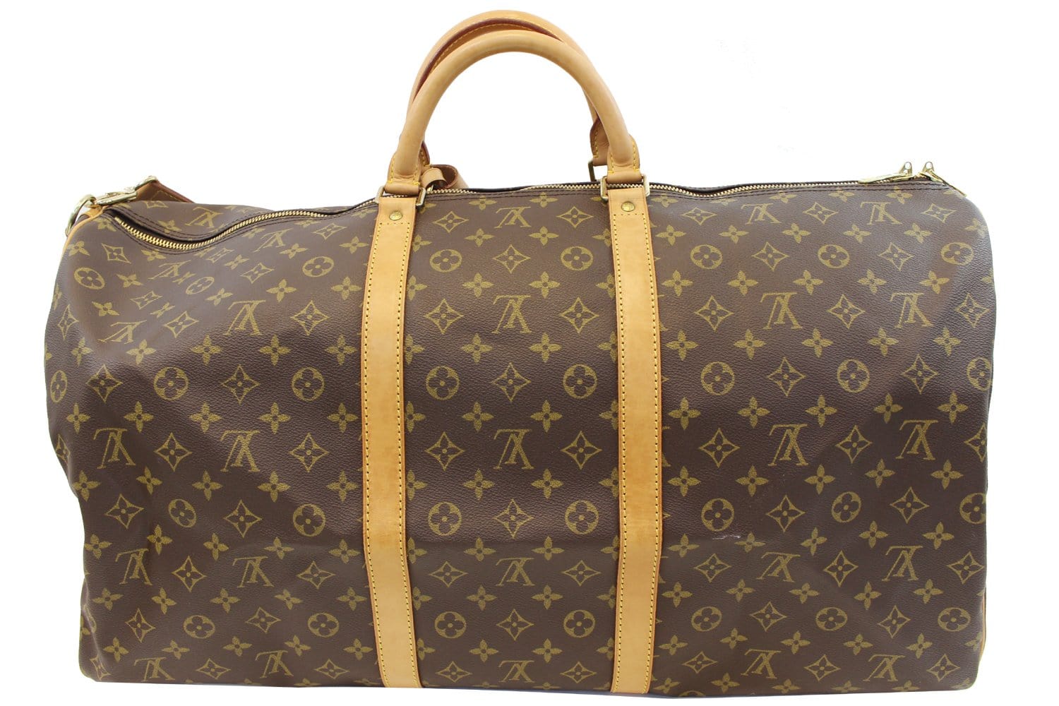 Authentic LOUIS VUITTON Monogram Canvas Keepall Bandouliere 60 Bag TT1