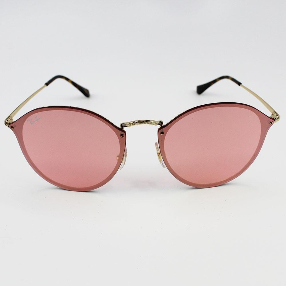 antenne Bloedbad Auto Ray-Ban Blaze Round Metal Sunglasses Pink Mirror Lens