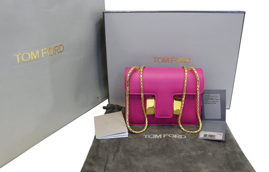 TOM FORD Sienna Small Leather Hot Pink Crossbody Bag