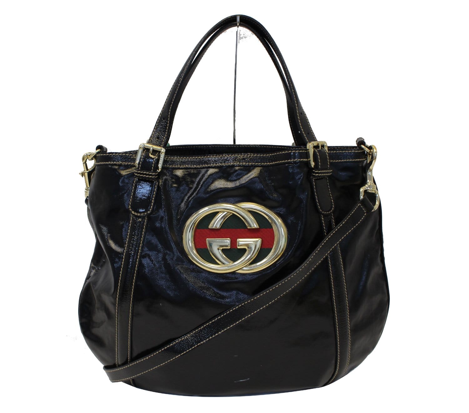 Gucci - Authenticated Hobo Handbag - Cotton Black Plain for Women, Very Good Condition