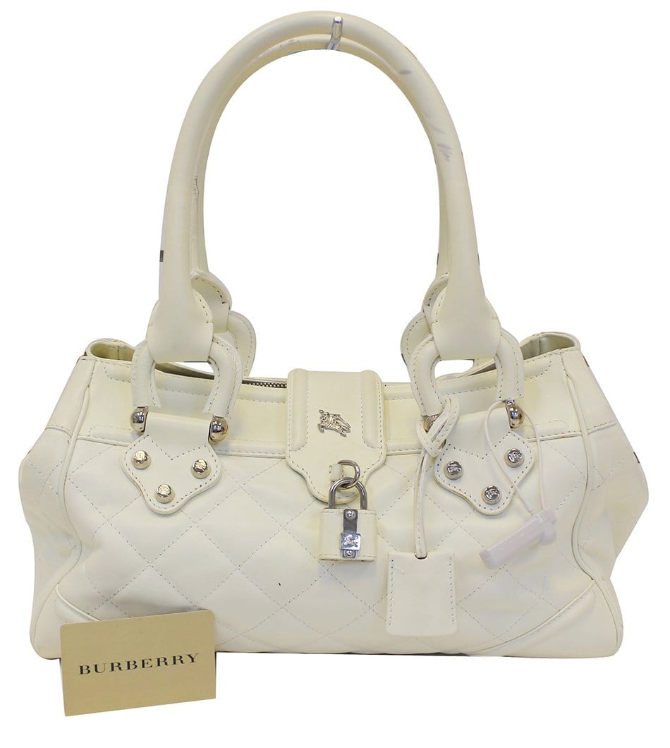 burberry white leather bag