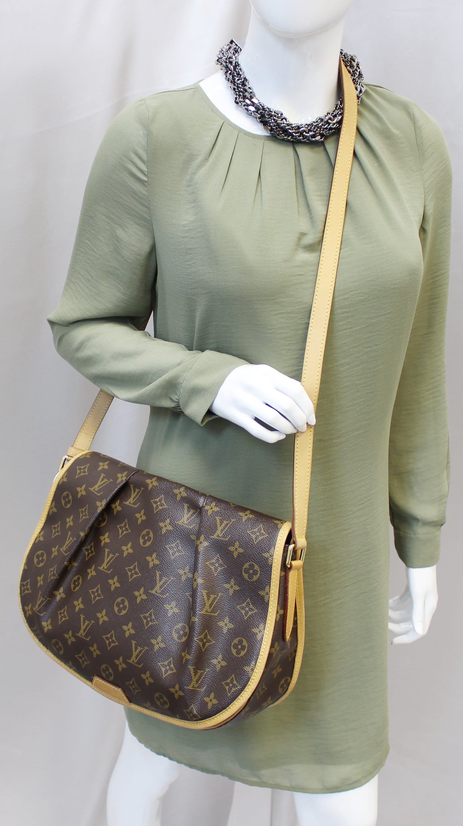 LOUIS VUITTON Monogram Canvas Menilmontant MM Crossbody Bag