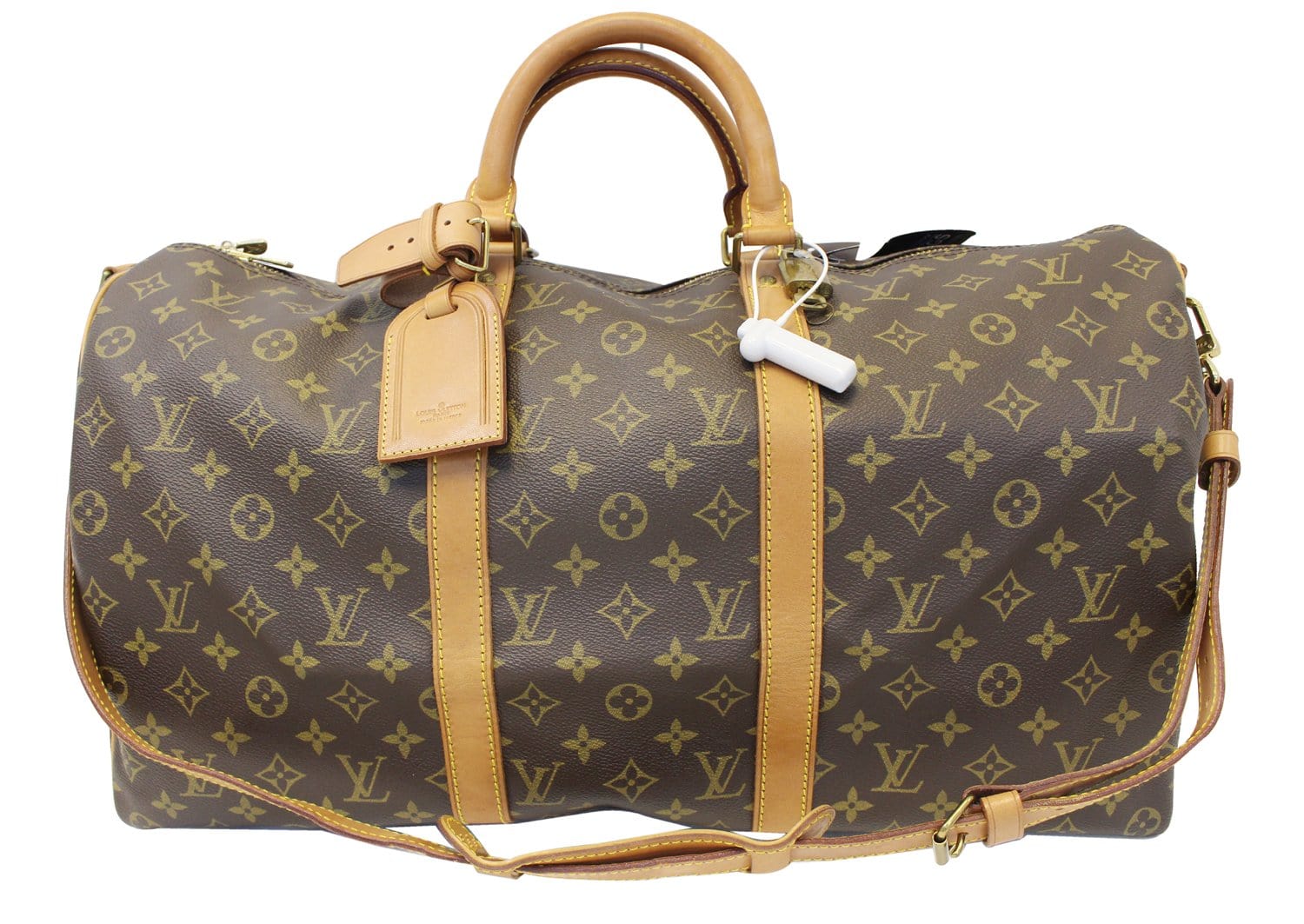 Authentic LOUIS VUITTON Monogram Canvas Keepall 50 Bandouliere Bag TT1