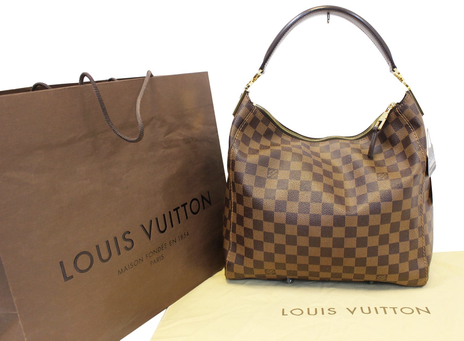 Louis Vuitton Damier Ebene Portobello PM Bag at 1stDibs