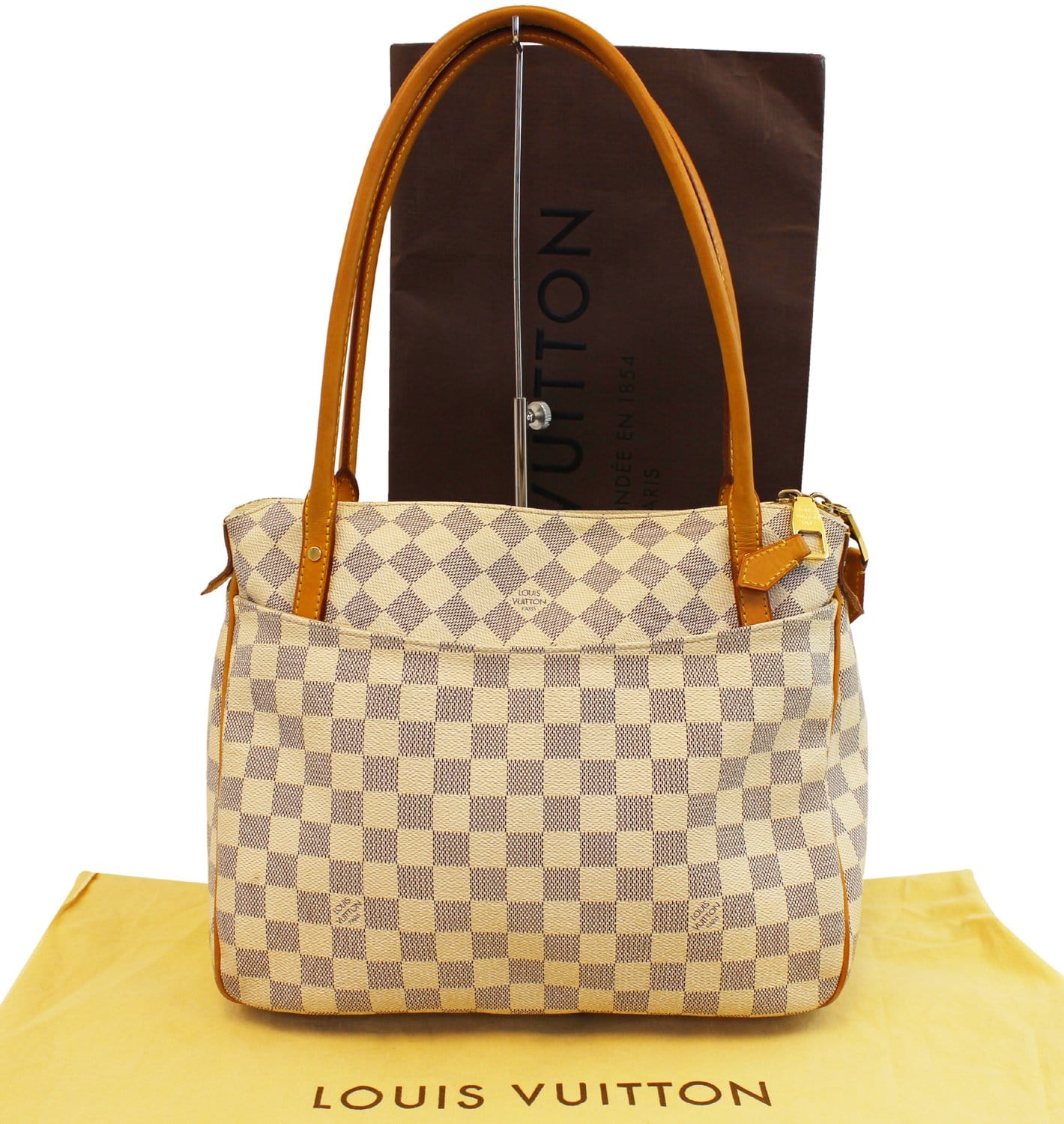 Authentic LOUIS VUITTON Figheri PM Damier Azur Shoulder ...