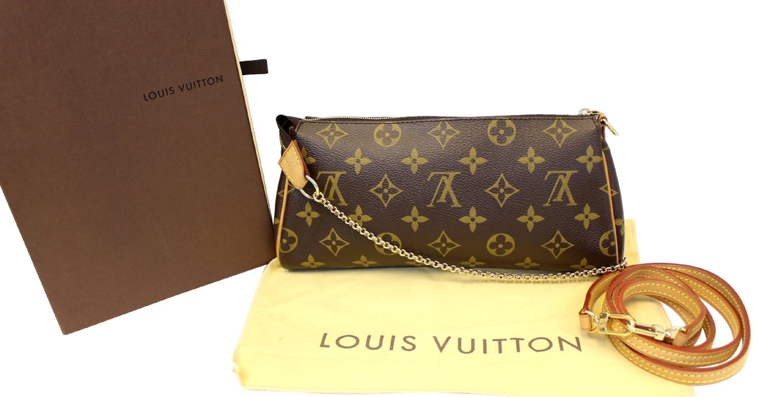 LOUIS VUITTON Monogram Canvas Pochette Eva Clutch Crossbody Bag