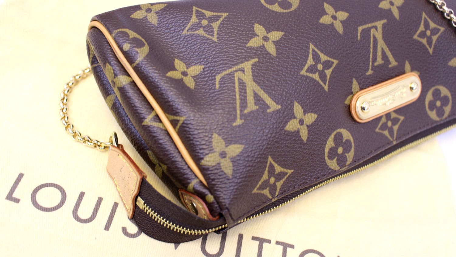 LOUIS VUITTON Monogram Canvas Pochette Eva Clutch Crossbody Bag