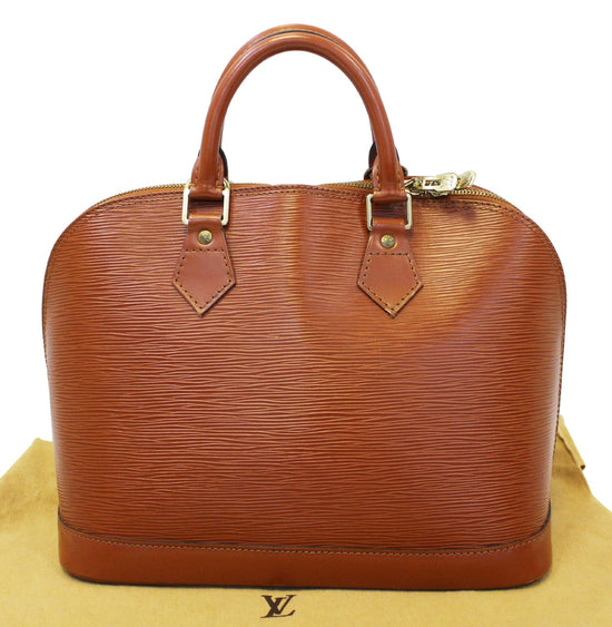 LOUIS VUITTON Epi Leather Alma PM Cipango Gold Brown Satchel Bag - 30%