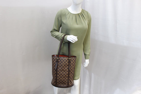 Louis Vuitton Male Handbag Bucket Shoulder Damier Brown