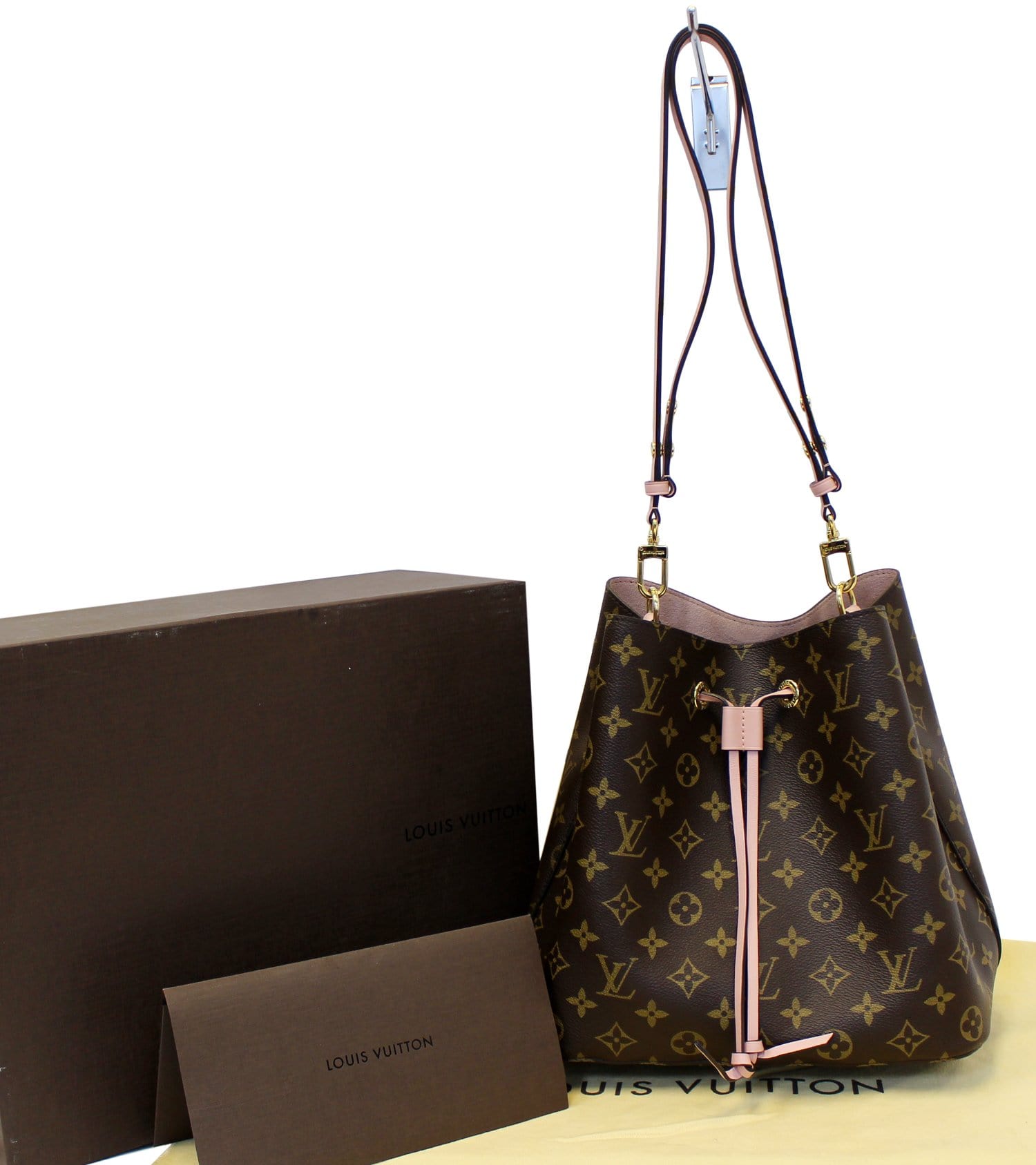 LOUIS VUITTON Monogram Canvas Neo Noe Shoulder Bag Rose Ballerine