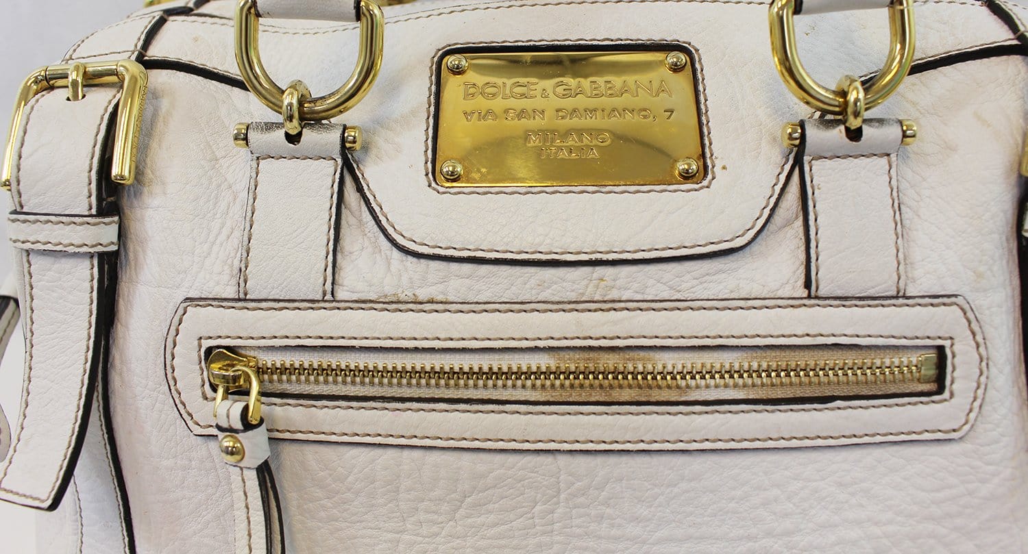 DOLCE & GABBANA Via San Damiano 7 White Shoulder Bag E3563