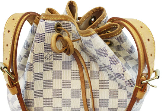 Authentic Louis Vuitton large Noe Damier Azur drawstring Shoulder bag