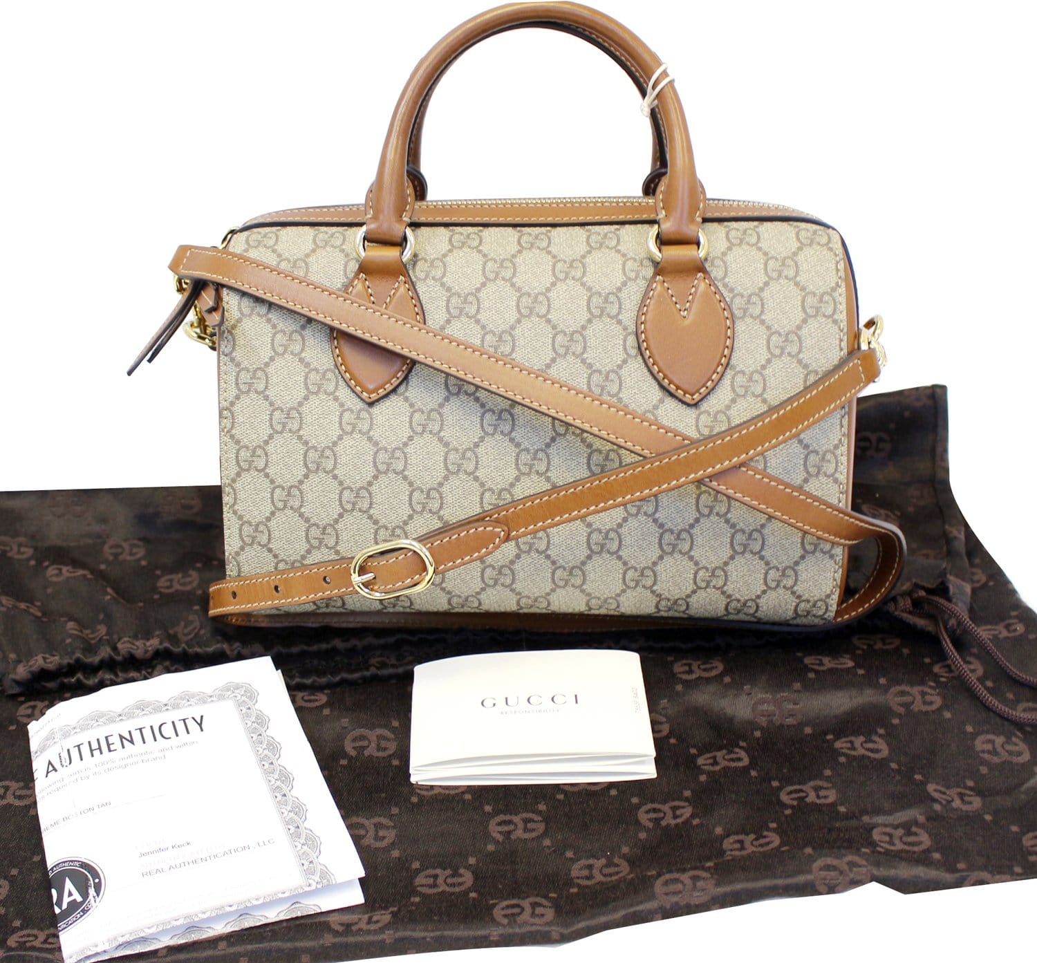 Gucci Monogram Boston Medium Satchel Bag