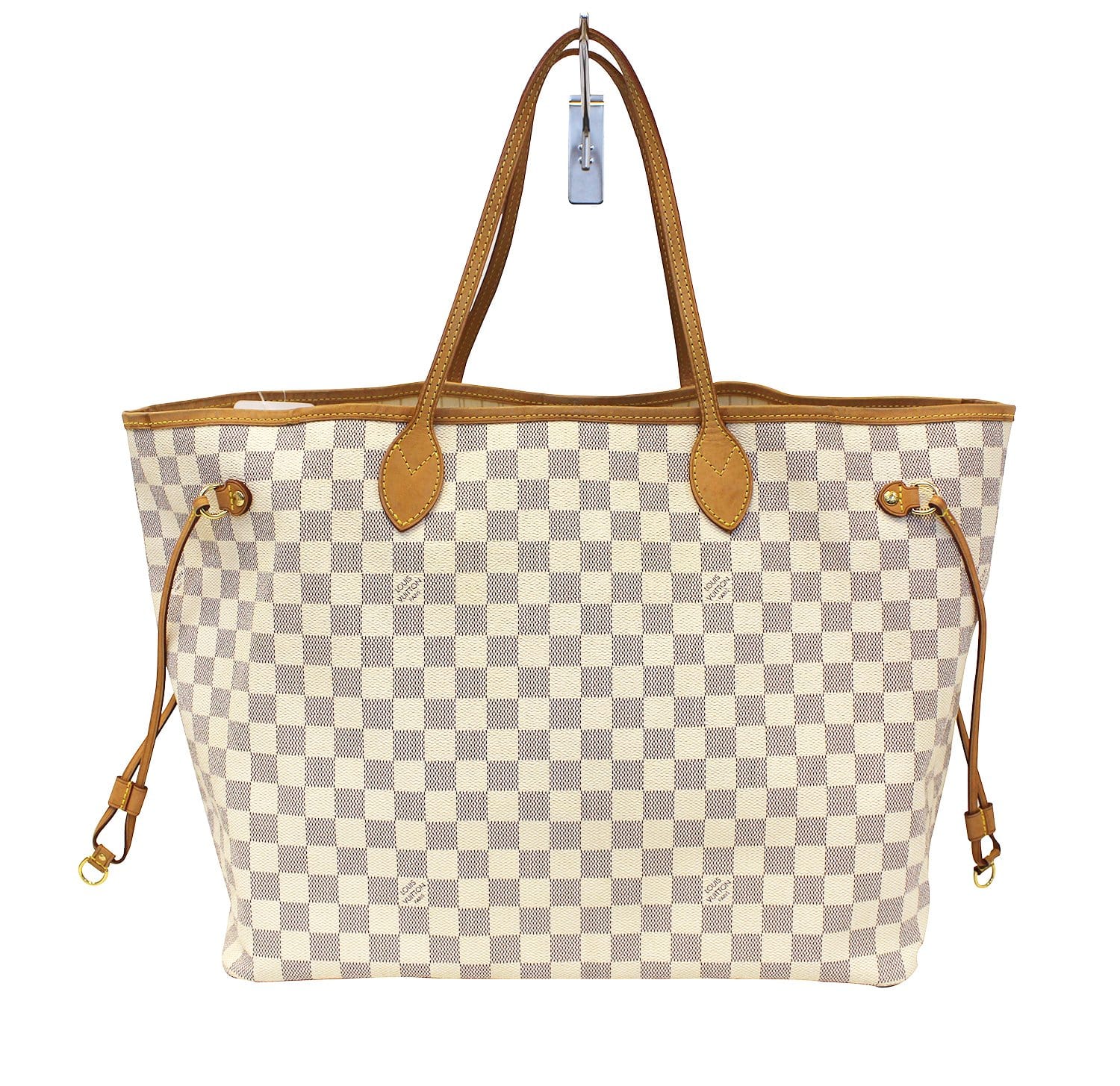 LOUIS VUITTON Damier Azur Neverfull GM White Tote Bag