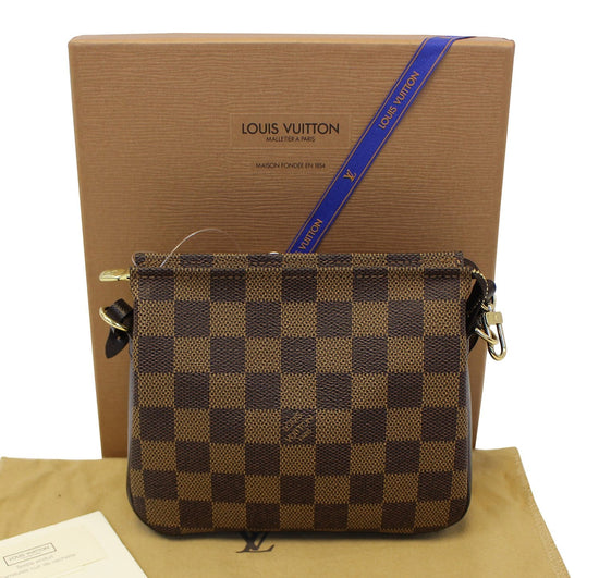 Louis Vuitton Damier Ebene Truth Makeup Pouch Bag Brown