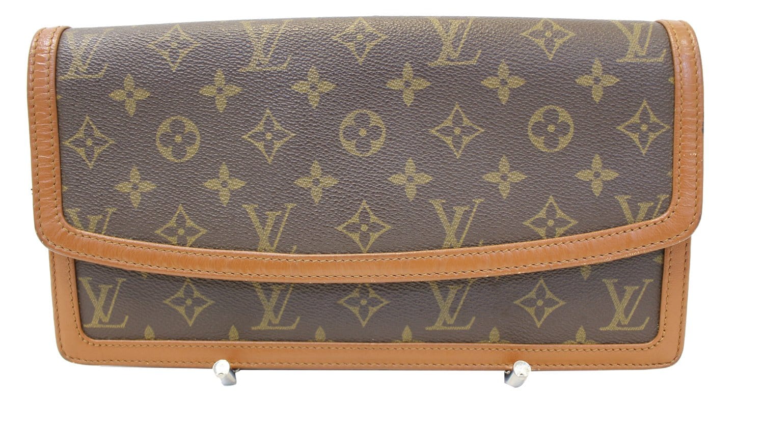 Louis Vuitton, Bags, Louis Vuitton Monogram Large Clutch Pochette Chunky  Gold Chain Bnib