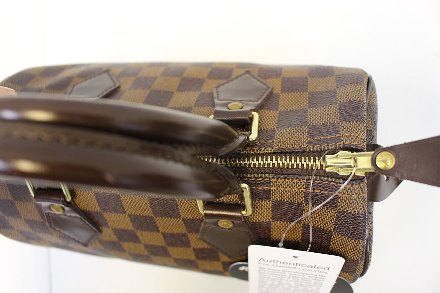 LOUIS VUITTON Damier Ebene Speedy 25 Satchel Brown Bag