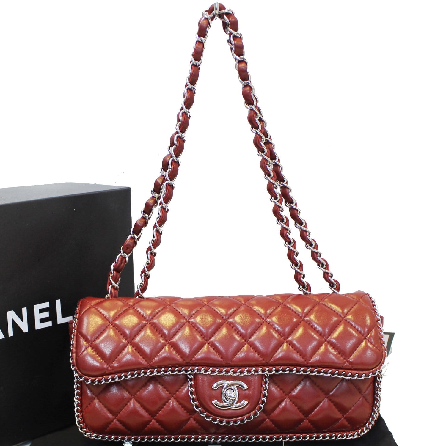 CHANEL Classic Single Flap Chain Around Quilted Lambskin Shoulder