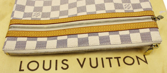 Louis Vuitton White Damier Azur Pochette Bosphore Blue Leather Cloth  ref.164472 - Joli Closet