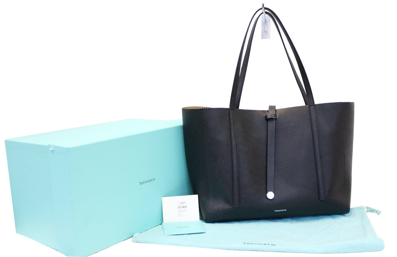 Tiffany & Co Reversible Black Small Leather Suede Shoulder Tote Bag  Pouch