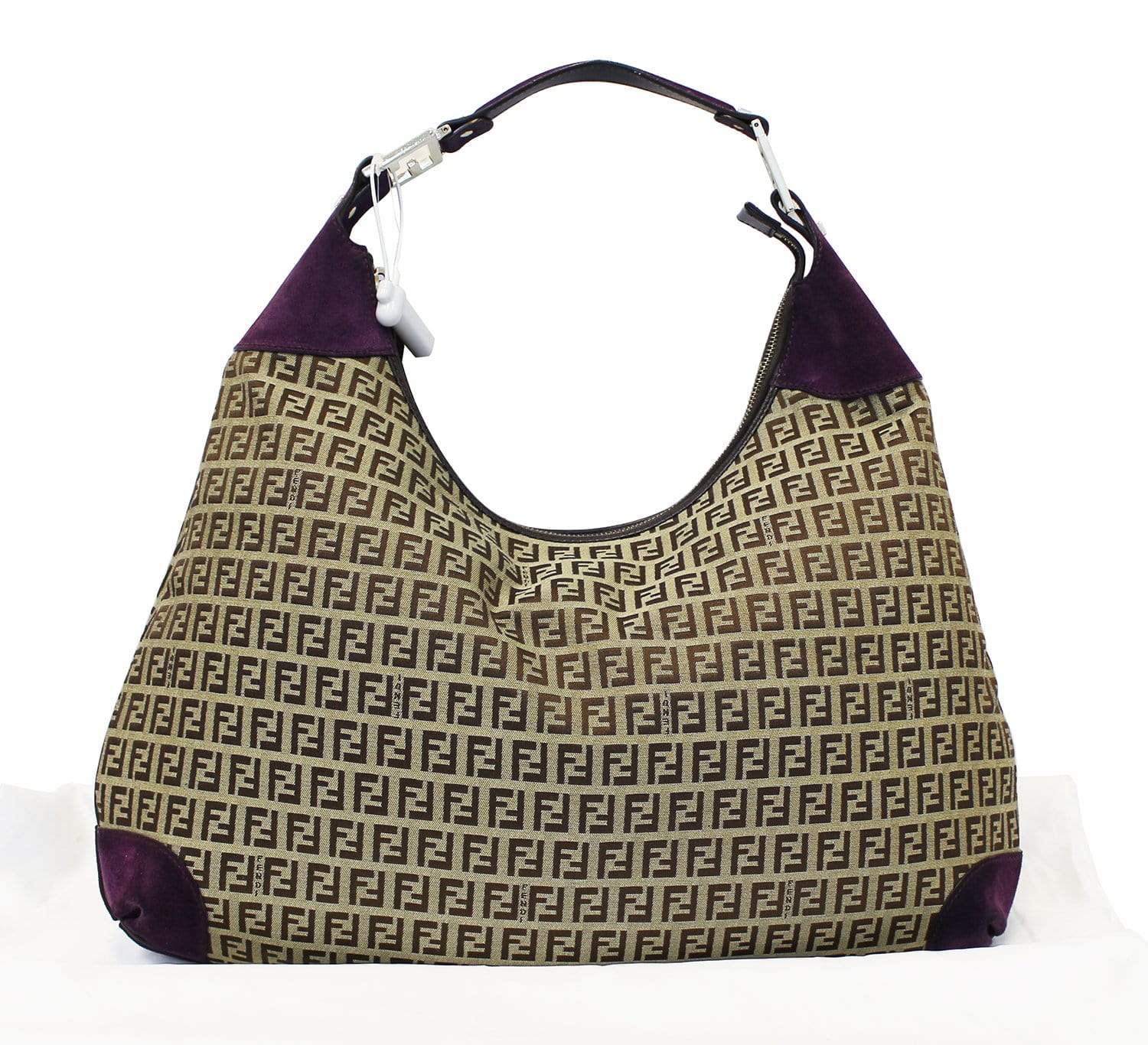 Fendi Beige/Brown Zucchino Canvas and Leather Mini Forever