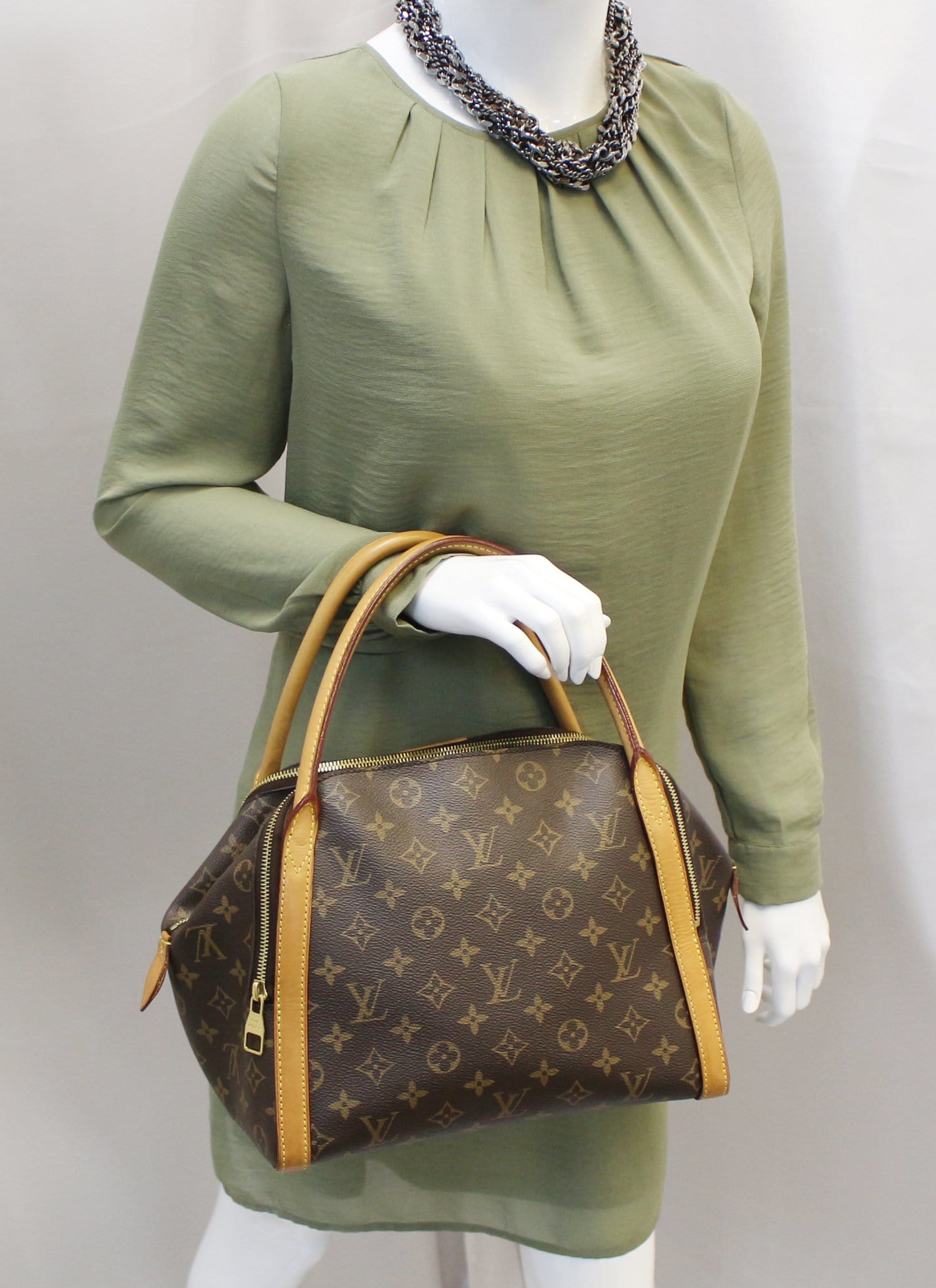 LOUIS VUITTON Monogram Brown Marais MM Satchel Bag TT2215