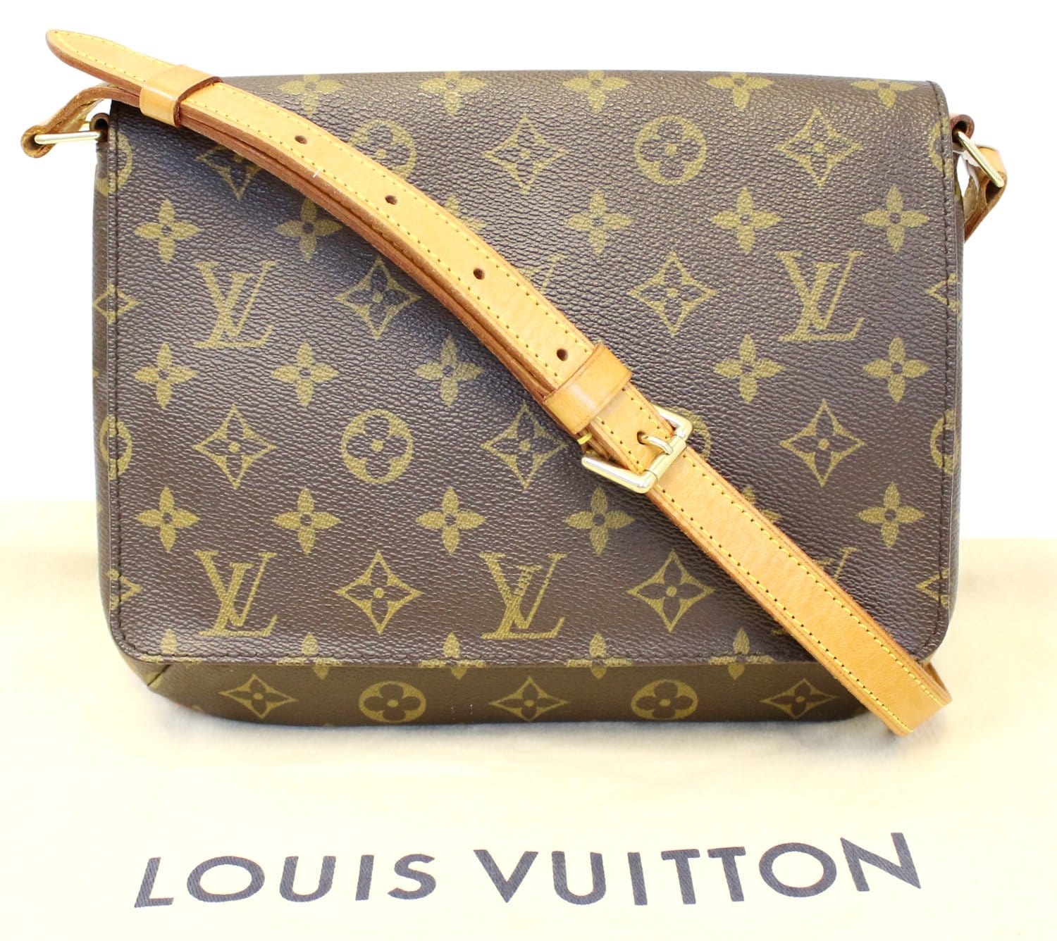 Sold at Auction: Louis Vuitton Damier Ebene Canvas Musette Tango Shoulder  Bag Date Code: LM0064