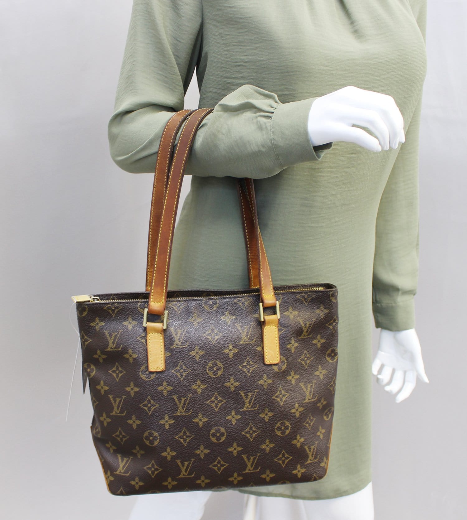 Authentic LOUIS VUITTON Monogram Canvas Cabas Piano Tote E3687