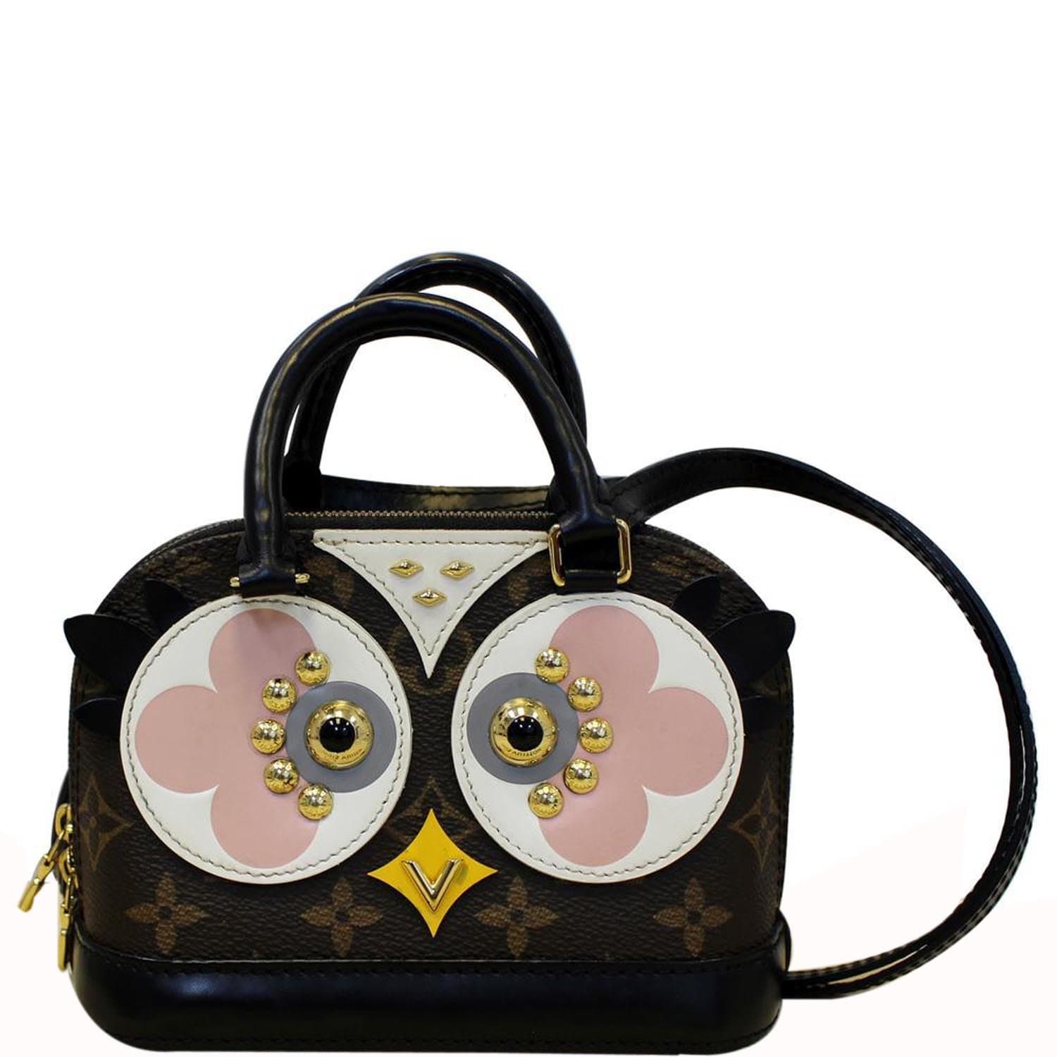 Alma MM size with owl limited edition in monogram mix purple color