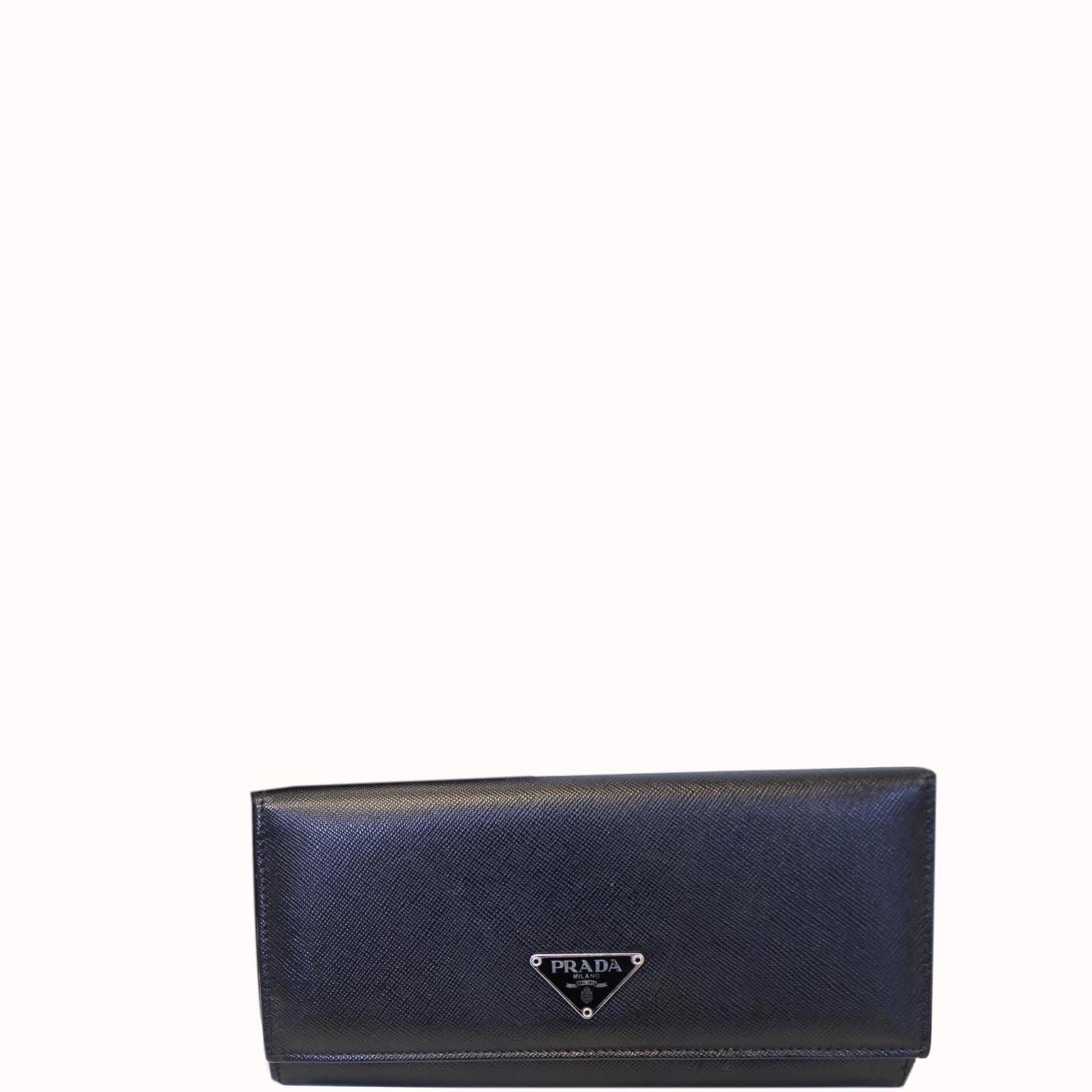 Prada, Bags, Prada Large Saffiano Leather Wallet Navy