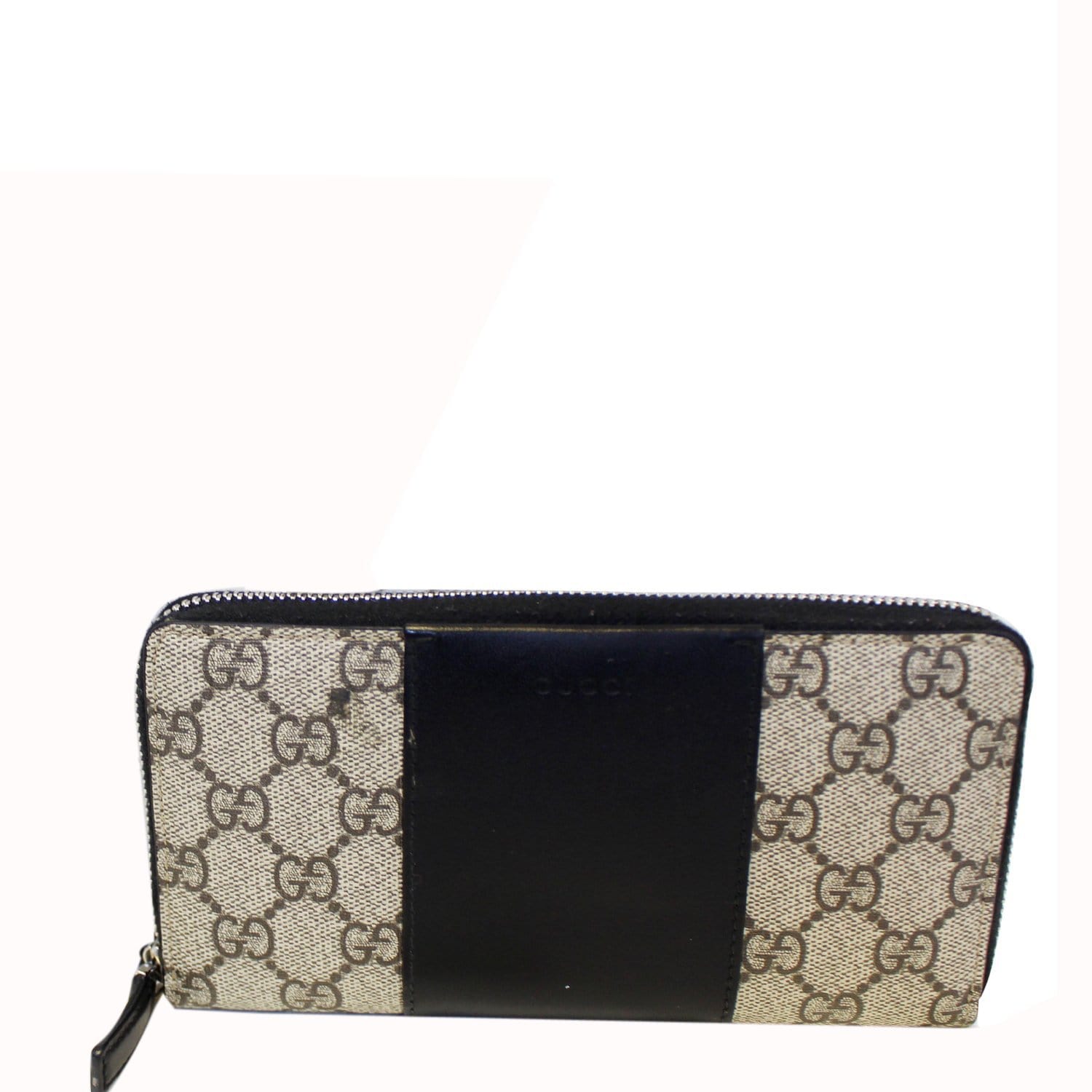 Gucci, Bags, New Gucci Gg Supreme Monogram Kingsnake Zip Around Wallet In  Black And Grey