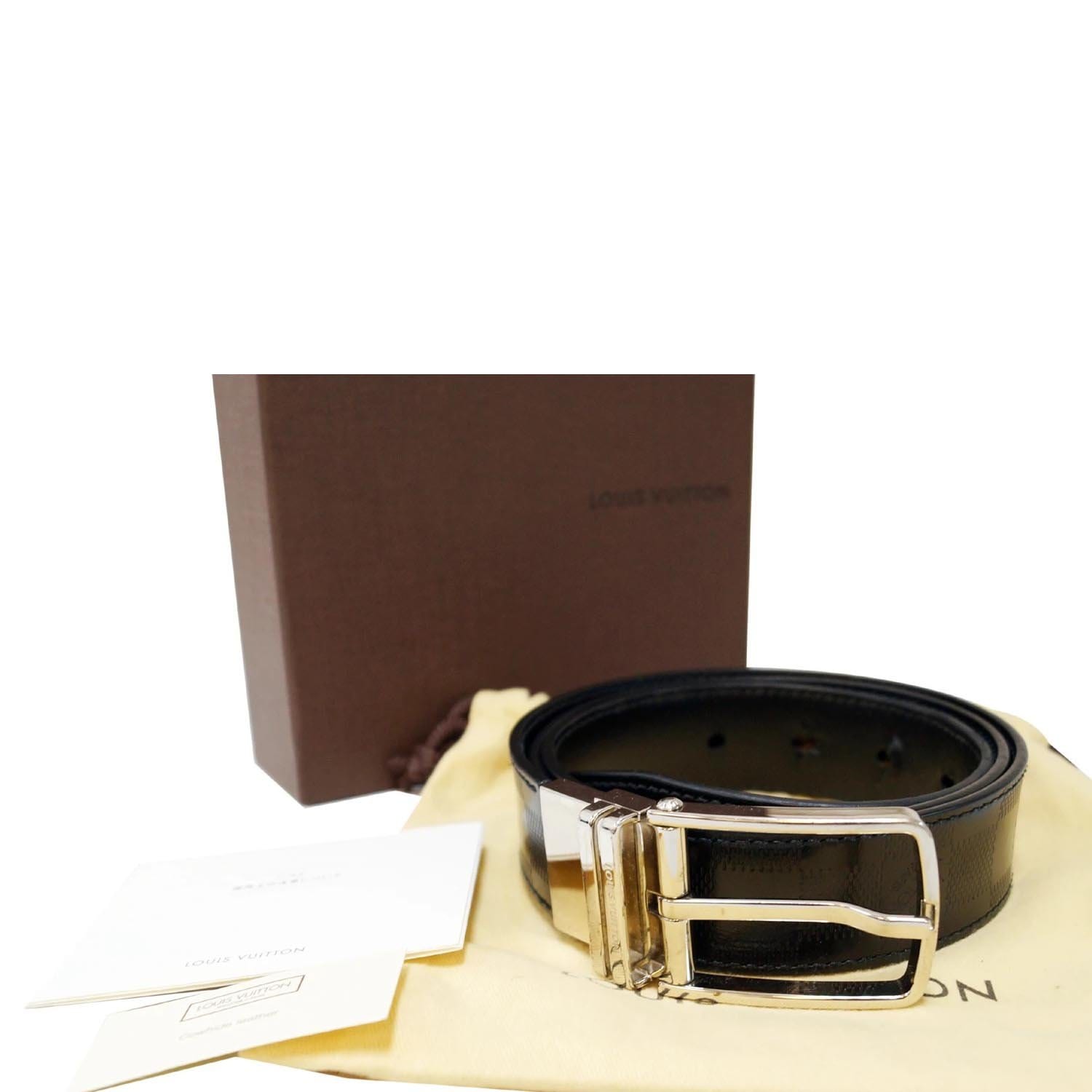Louis Vuitton Damier Graphite Canvas Logo Buckle Belt Size 95/38