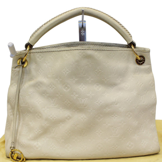 Authentic Louis Vuitton Neige Ivory Monogram Empreinte Artsy MM Hobo  1222lv45