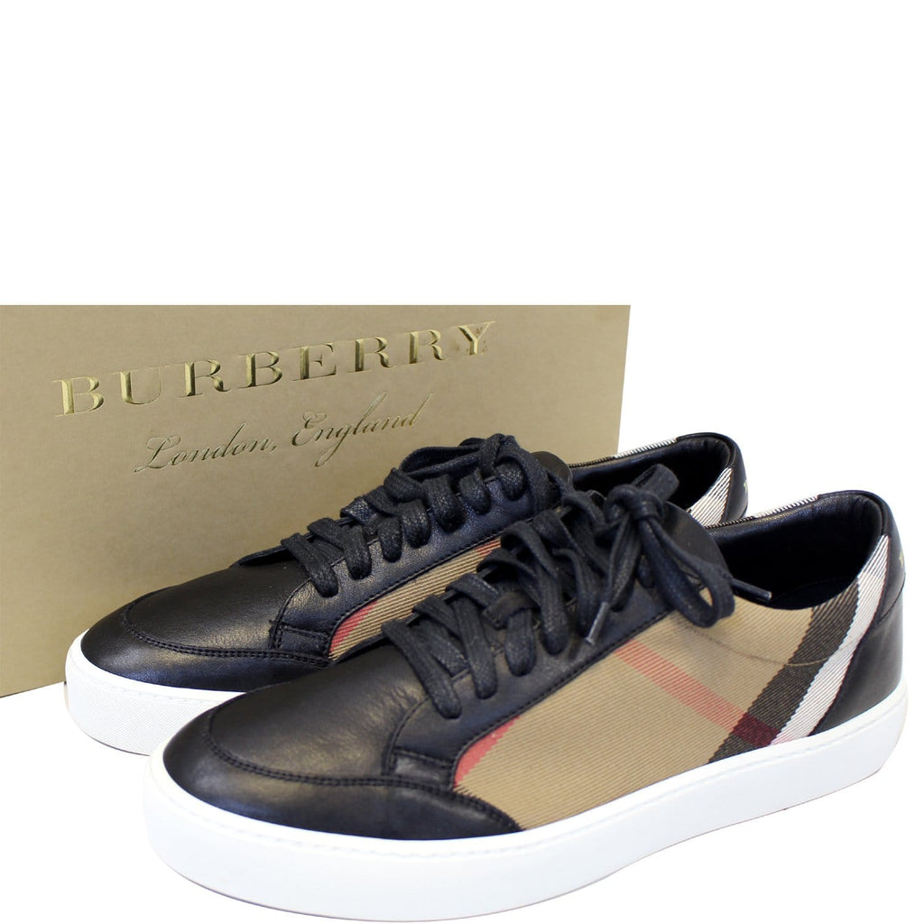 Burberry Salmond House Check Leather Sneakers Size 39