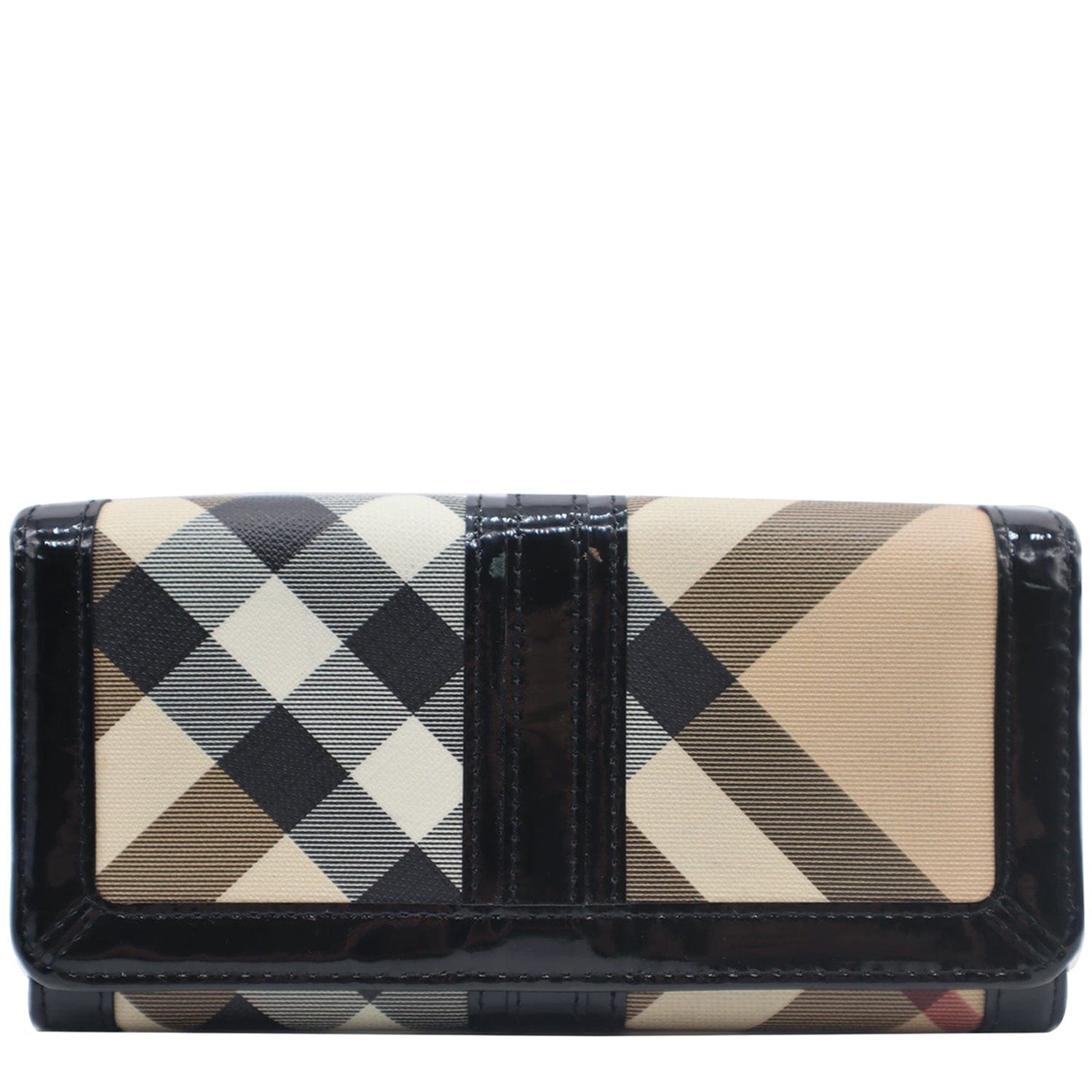 Burberry Black/Beige House Check PVC and Leather Allington Compact Wallet  Burberry