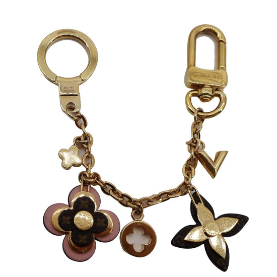 Louis Vuitton Monogram Blooming Flowers Bag Charm Key Holder Brown