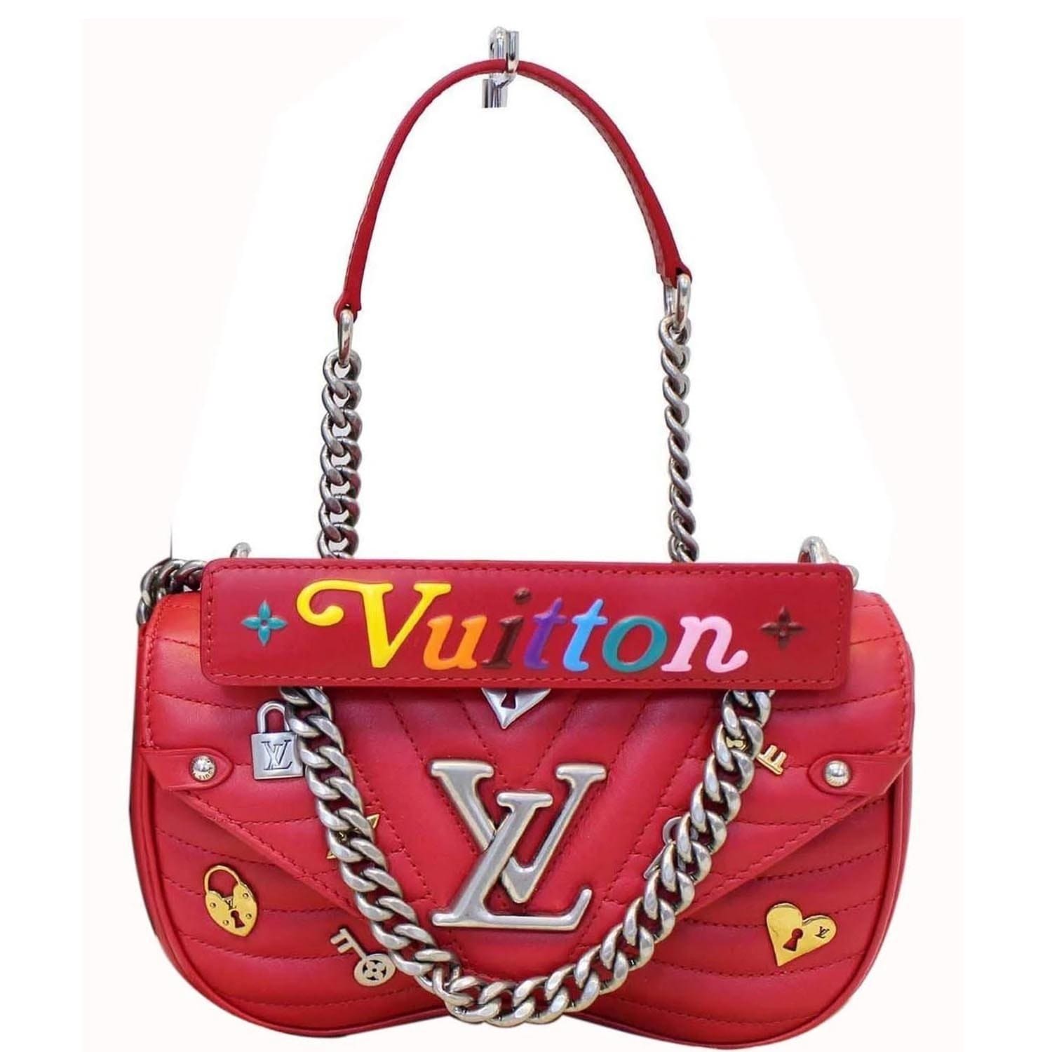 LOUIS VUITTON New Wave MM love lock 3WAY Women's shoulder MM bag