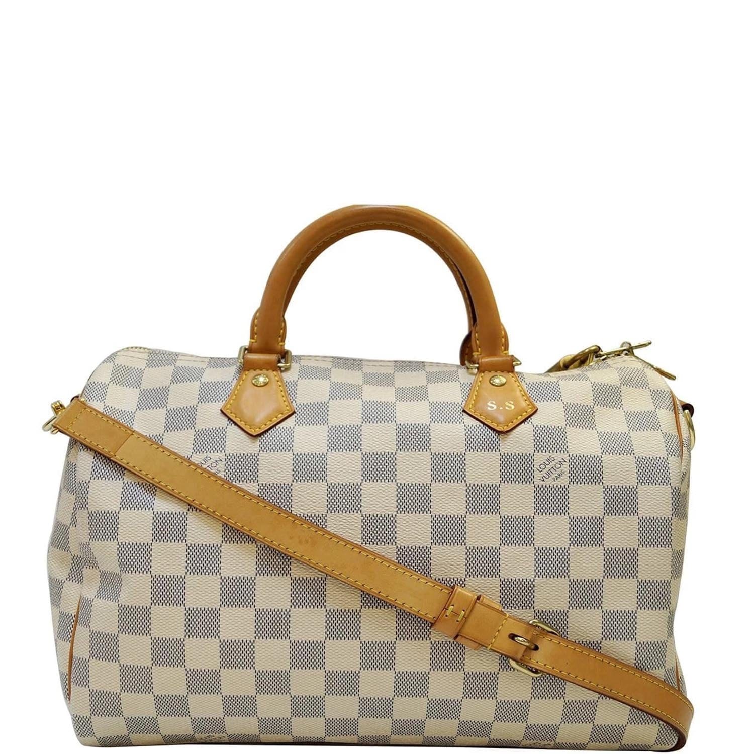 Louis Vuitton Damier Azur Speedy 30 Bag w/ Lock, Key and Dust Bag For Sale  at 1stDibs