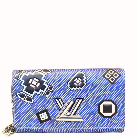 LOUIS VUITTON Epi Twist Chain Wallet Denim Light 1251486