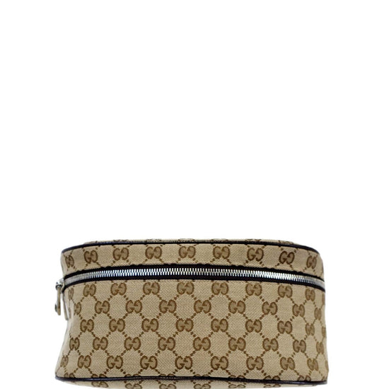 GUCCI Waist Pouch GG Canvas Belt Bag Beige 630915