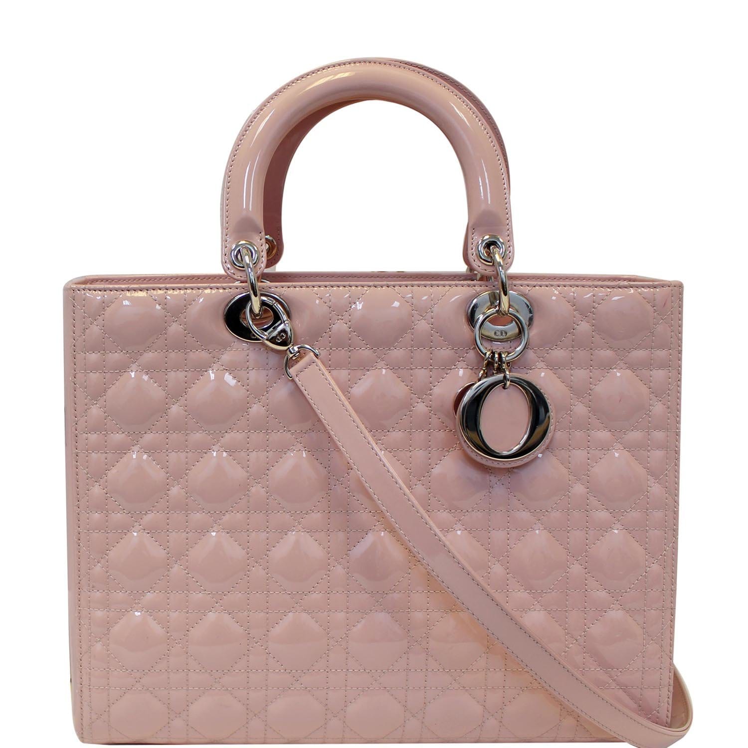 DIOR Lady Dior Bag in Pink Varnished Quilted Leather
