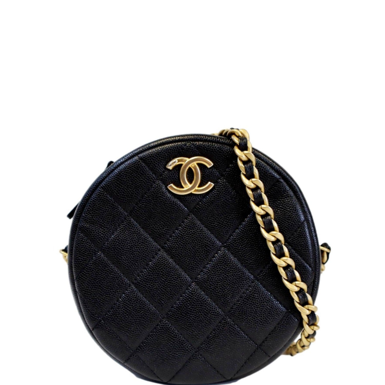 Round Quilted Caviar Bag