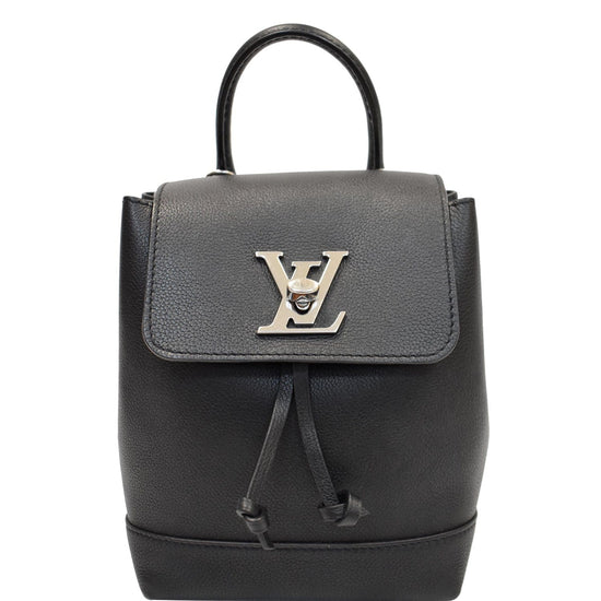 LOUIS VUITTON Calfskin Lockme Backpack Black 1243750