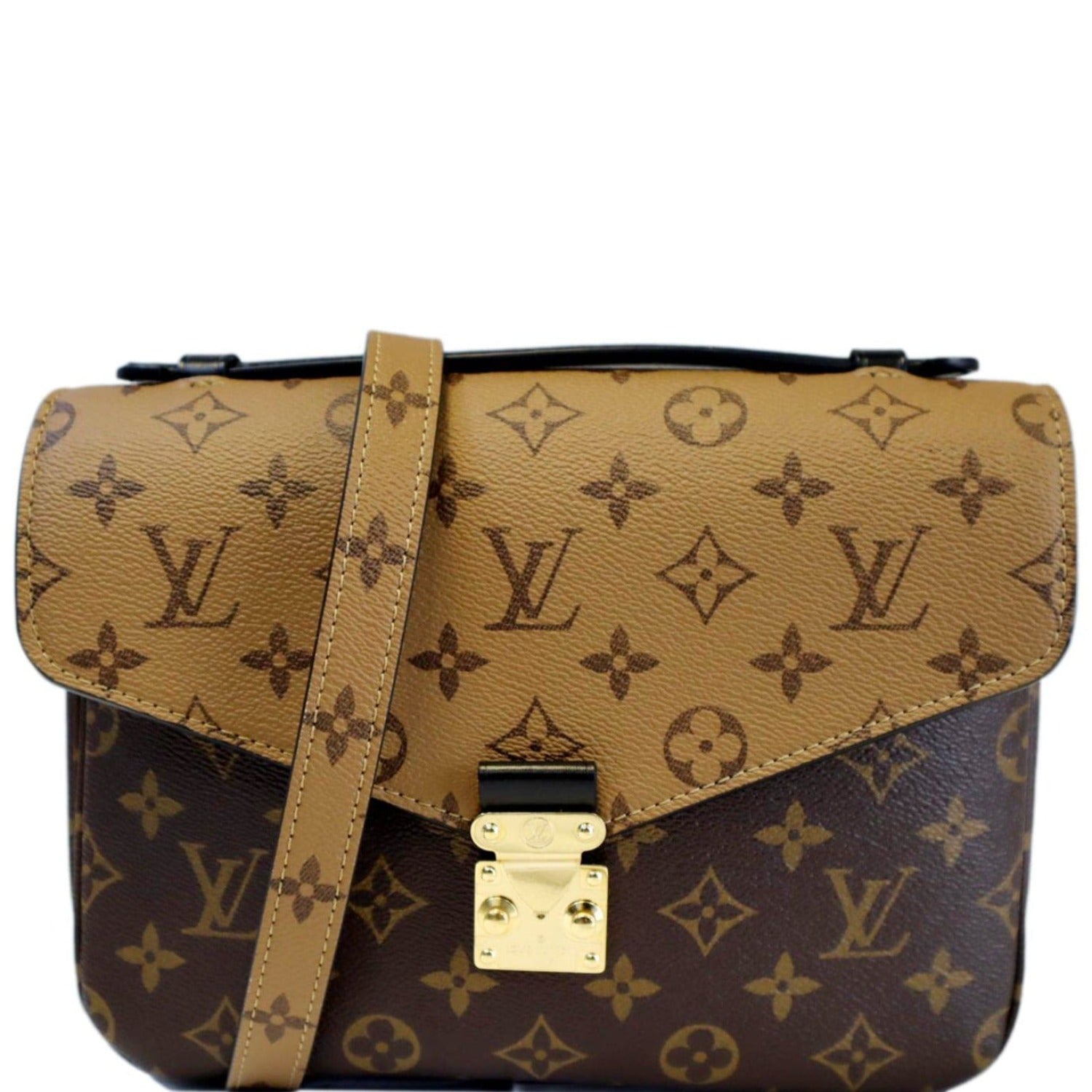 Louis Vuitton Monogram Reverse Pochette Metis Crossbody Bag Brown