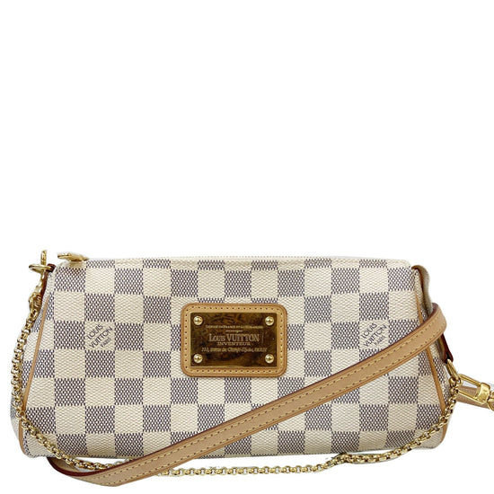 Louis Vuitton Eva Damier Azur 2way 868372 White Coated Canvas Cross Body Bag